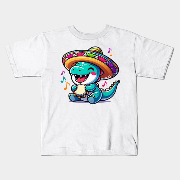 Dino Enganging Time Kids T-Shirt by NayaRara